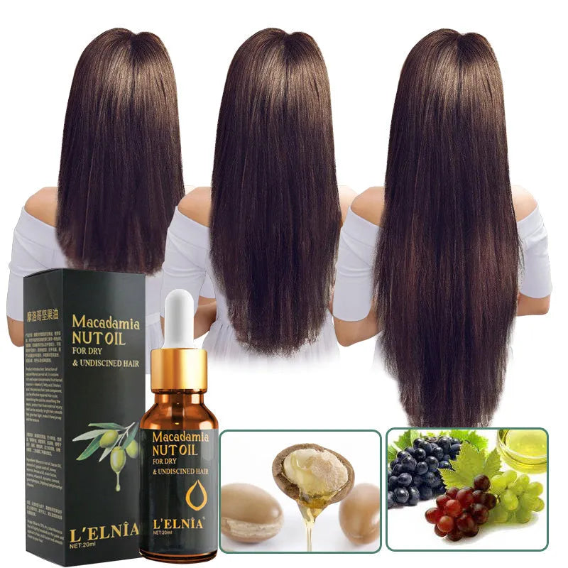 20ml hair essential oil bottle with Moroccan nut oil, almond oil, grape seed oil and vitamin E