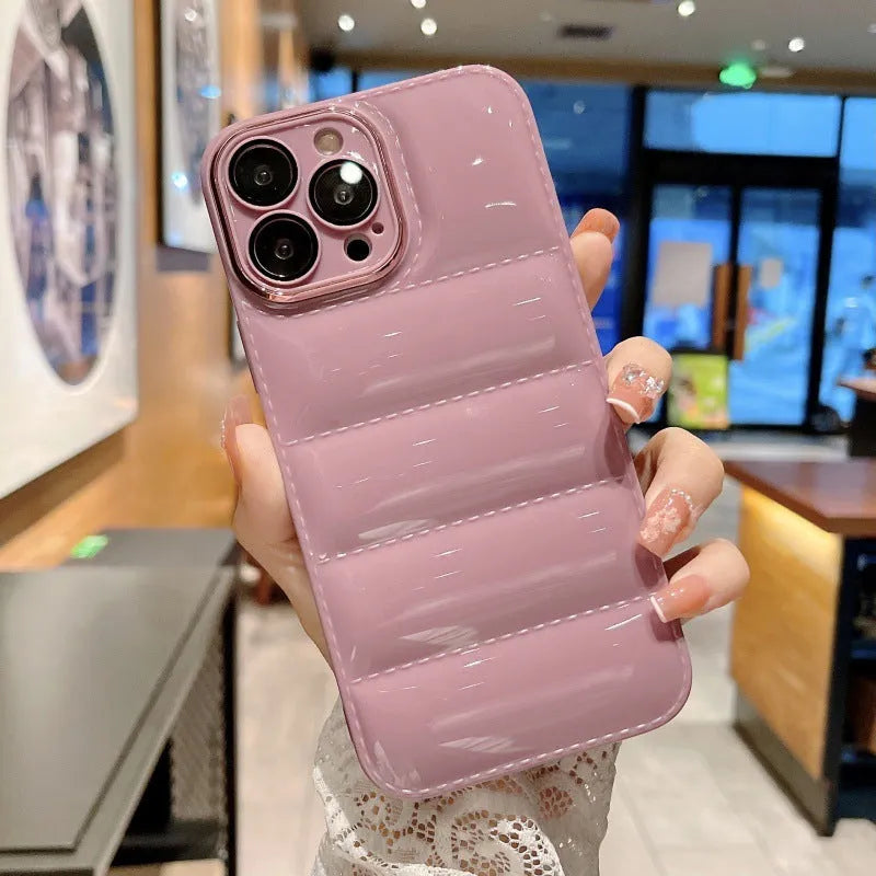 Creative air cushion anti-fall solid colour TPU mobile phone case for iPhone, back cover in classic black