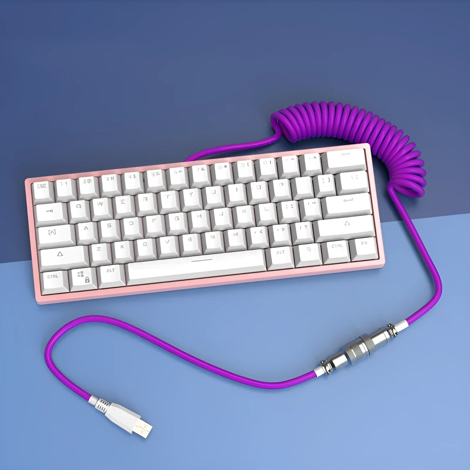 Type-C detachable mechanical keyboard cable in multiple colours with 2 metre length