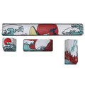 Coral Sea themed PBT dye-sublimation keycap set for mechanical keyboards, includes large custom keys.