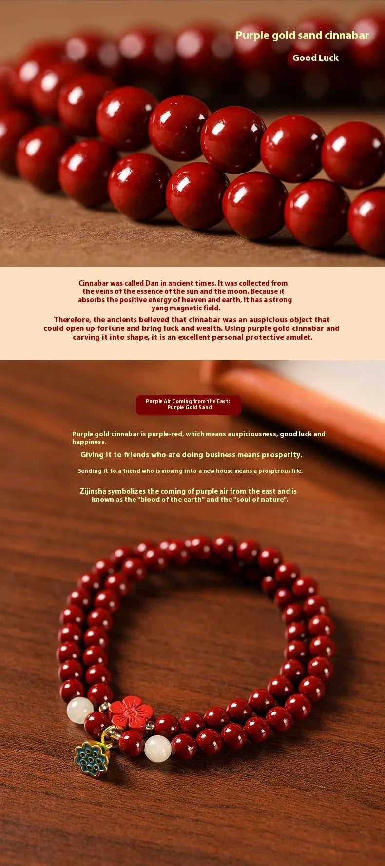 Purple gold sand bracelet with lotus seedpod beads in double circle hand-woven design