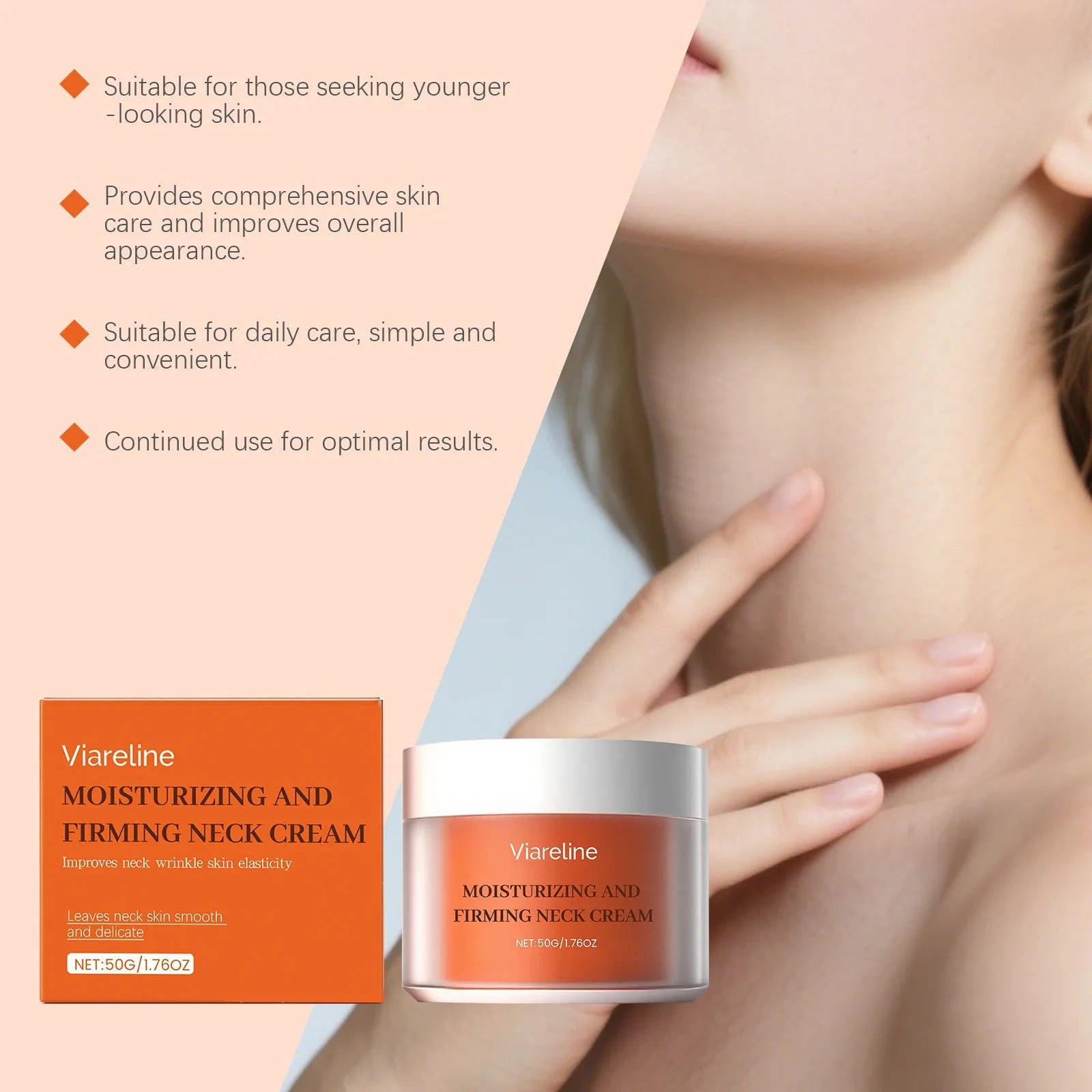 50g moisturising neck cream jar for daily contour care