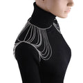 Fashion multi-layer body chain for women in gold and silver alloy shoulder chain jewellery