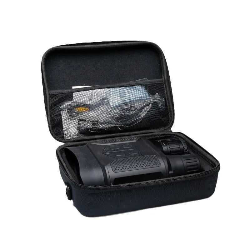 NV400B infrared night vision binocular in black, 75mm objective lens, 22cm x 14cm x 6cm