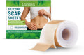 Roll of clear self-adhesive silicone scar sheets measuring 4 cm wide, for scar management.