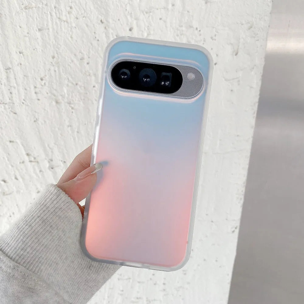 Colourful frosted laser transparent phone case for Google models with matte finish and anti-fingerprint surface