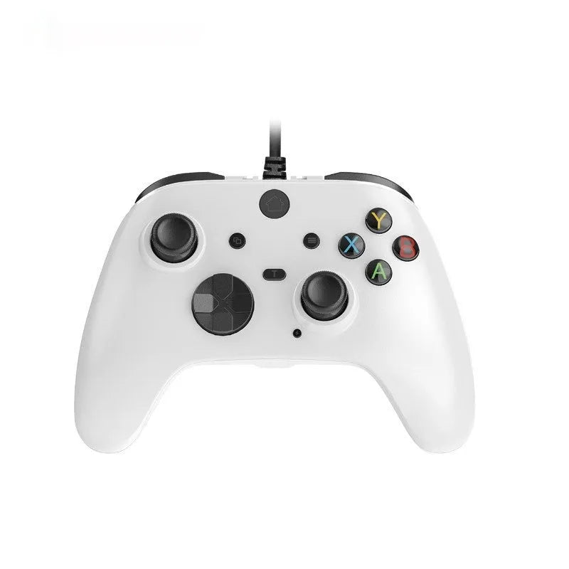 Six-in-one wired game controller with macro programming for PC and PS in black