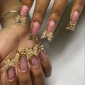 Golden Diamond In The Debris butterfly nail art stickers with jelly glue adhesive