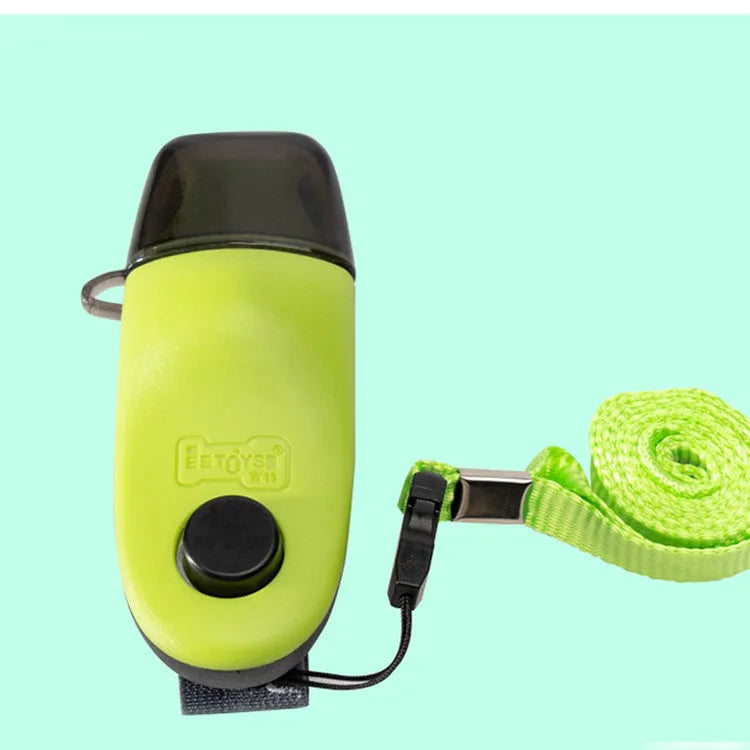 Plastic dog training clicker and whistle set in blue or green, whistle 10cm x 3.9cm, clicker 5.8cm x 3.8cm