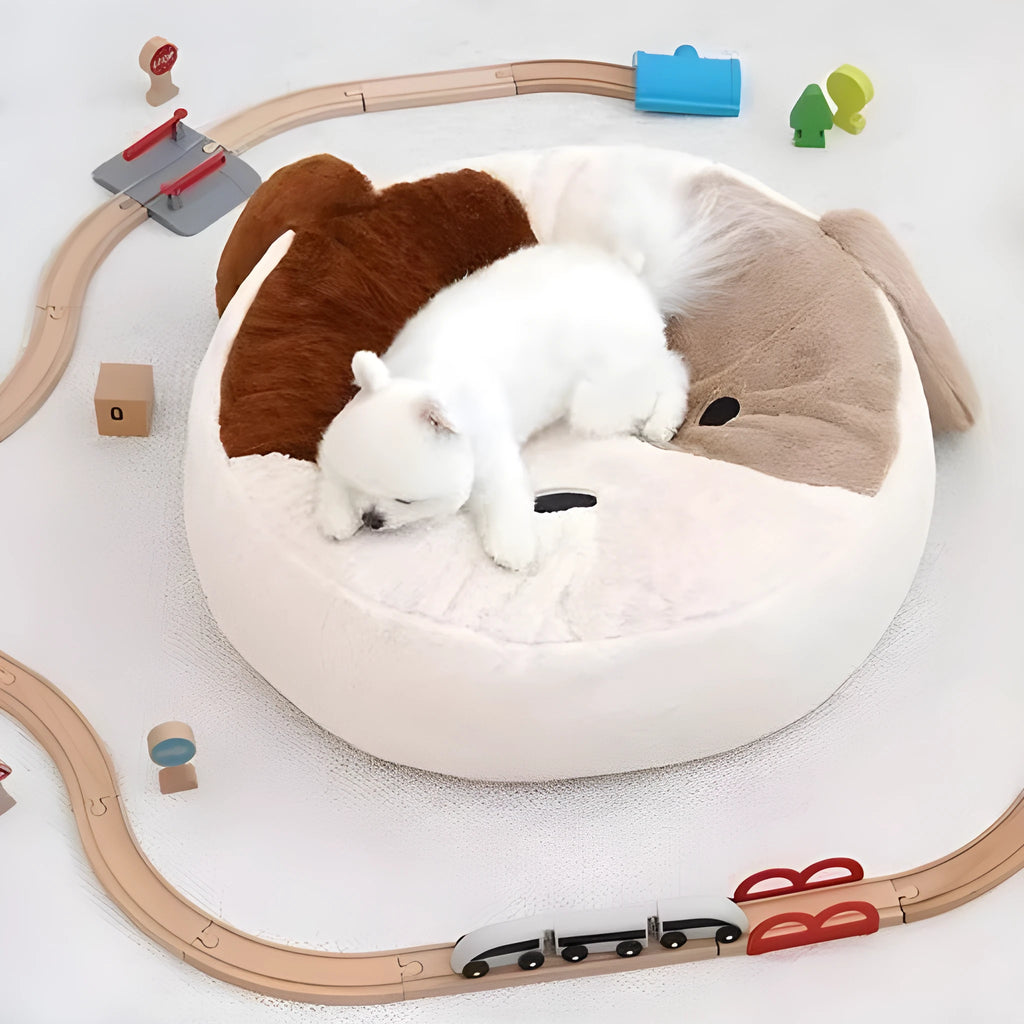 60cm round cloth cat bed with removable washable cover, puppy style, 15cm height pet nest