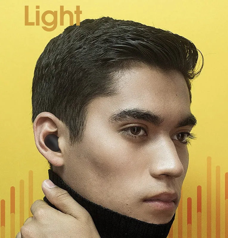 Wireless Bluetooth 5.0 binaural stereo in-ear motion waterproof earbuds in black and white