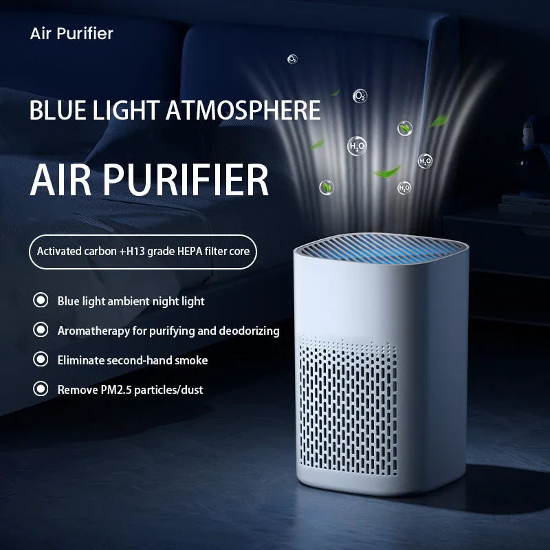 Simple style desktop air purifier unit with USB cable connection