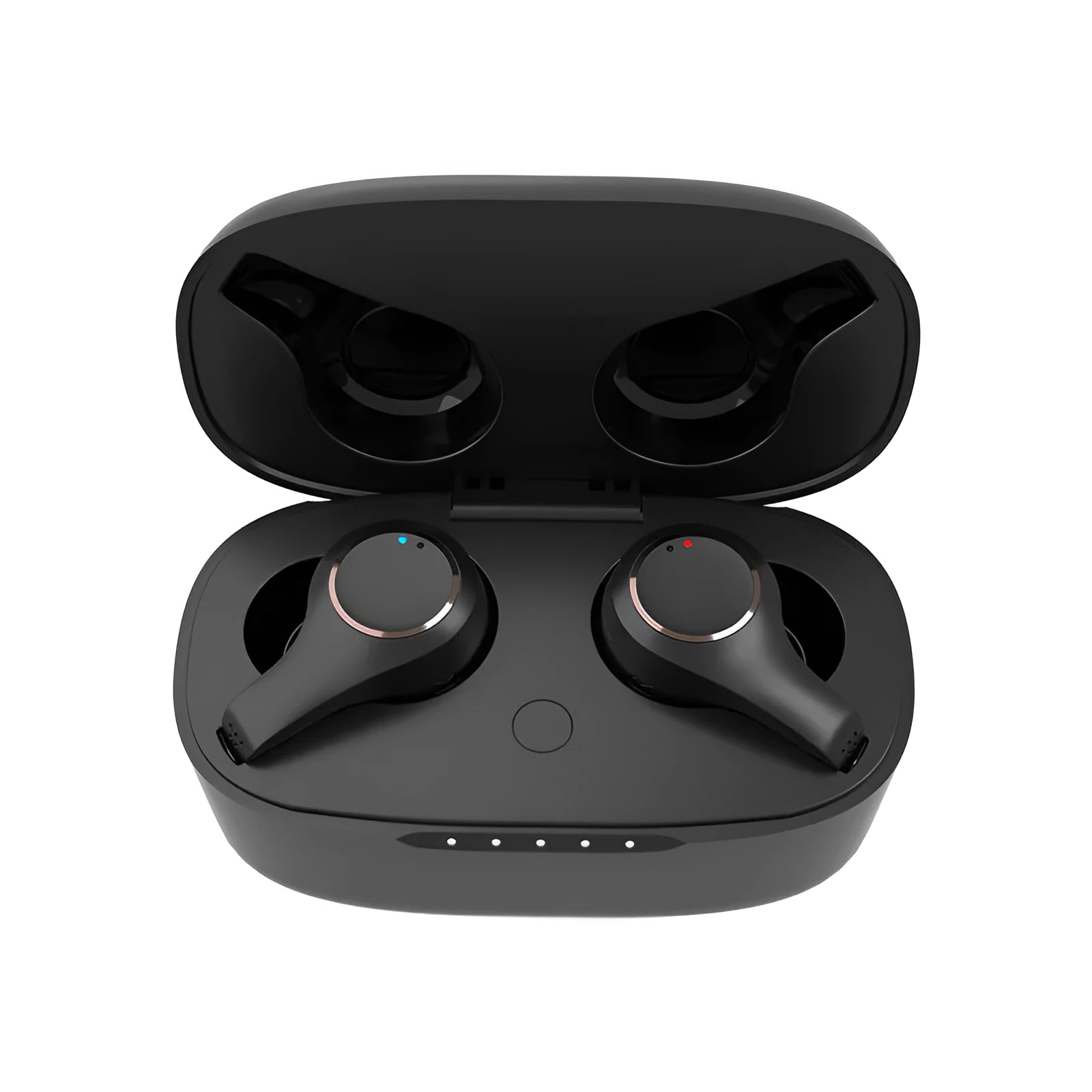 Black and white ANC Active Noise Cancelling Bluetooth headset with earplug design