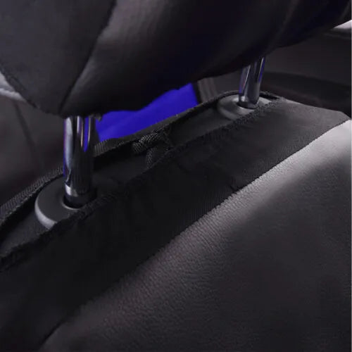 Universal artificial leather car seat cover set in a choice of colours on a car seat.
