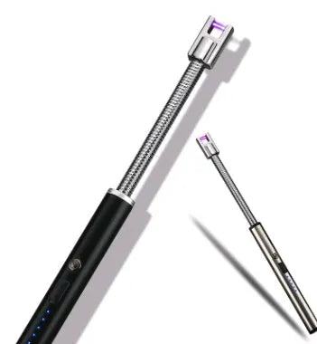Rechargeable electric lighter with zinc alloy body and PVD ice plating finish in a gift box