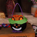 Square 16cm Halloween candy bag in pumpkin, witch, vampire, or black cat velvet pattern.