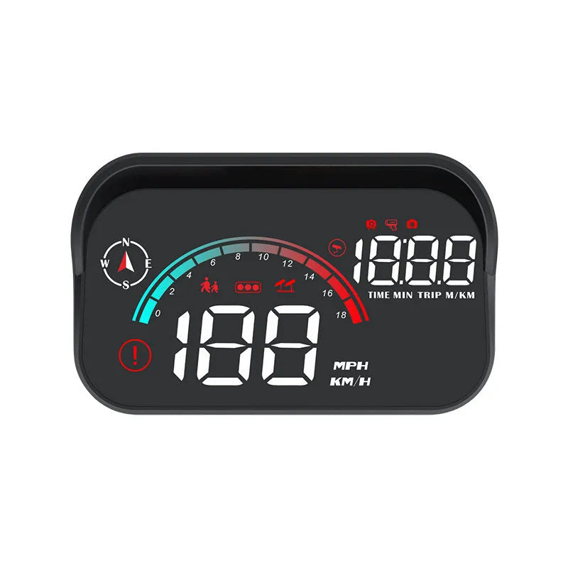 Black universal car head-up display HUD projector unit for speed and compass projection.