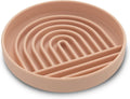 Silicone slow feeding bowl for cats and dogs in pink, gray, and light green