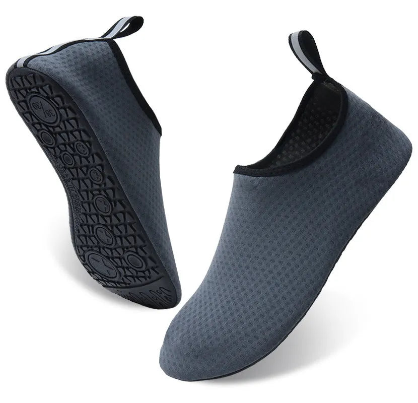 Non-slip beach shoes with mesh upper and TPR sole in multiple colour options