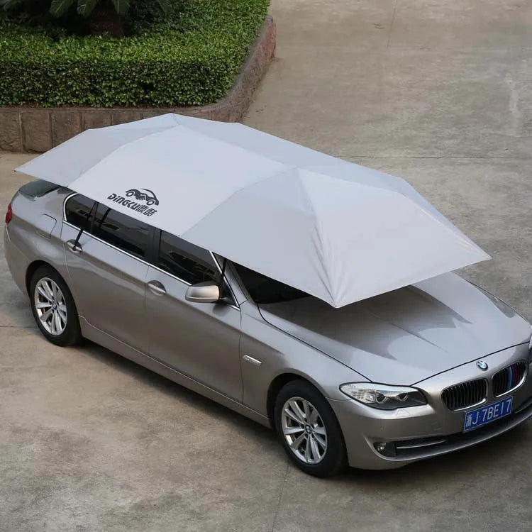 Auto Supplies fully automatic mobile insulated carport tarpaulin in Navy Blue Canvas, expanded size 400x210cm, waterproof Oxford cloth material