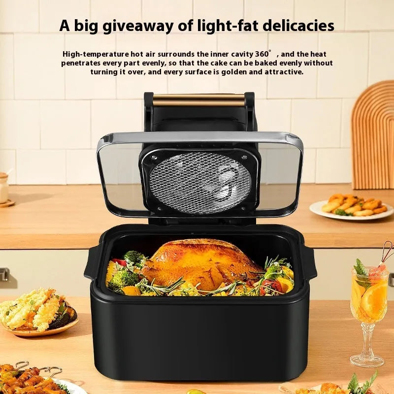 Smart Loop 12L black air fryer with LCD panel and basket on countertop