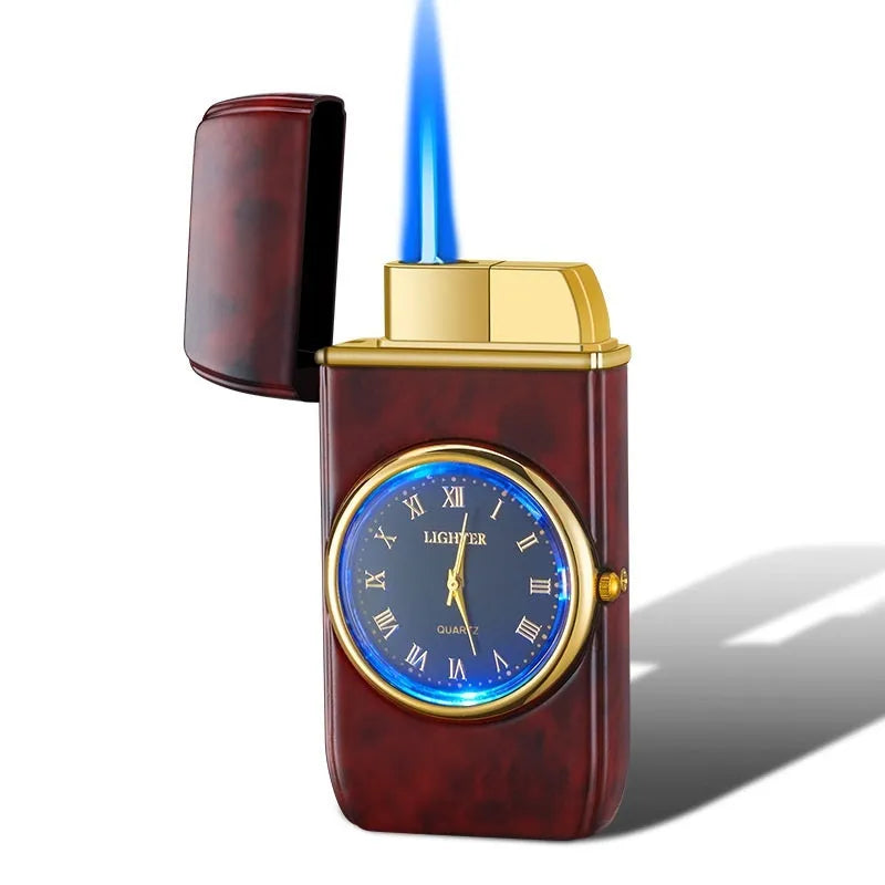 Multifunctional electronic watch cigarette lighter with LED flashing lamp in metal body