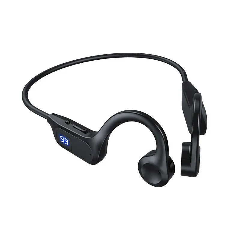 New Air Conduction Bluetooth Headset IPX7 waterproof open ear hanging clip style in KS 15 Black