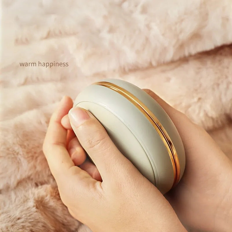 Brown portable USB power bank with 10000mAh capacity and hand warming function