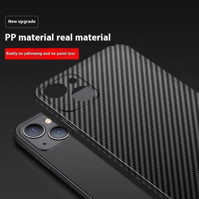 Black carbon fiber pattern ultra-thin PP hard shell phone case for iPhone, anti-fingerprint finish