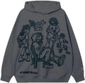 Loose-fitting couples oversize hoodie, long sleeve round neck, 90% polyester, brown and pink, sizes S-XXL