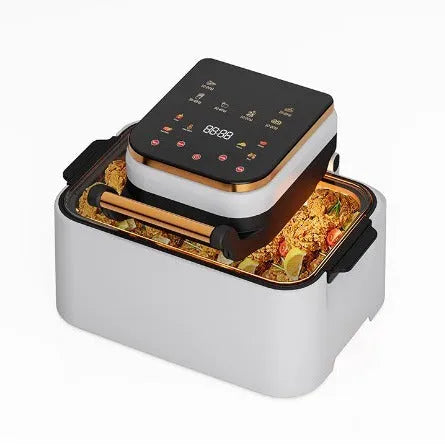 Smart Loop 12L black air fryer with LCD panel and basket on countertop