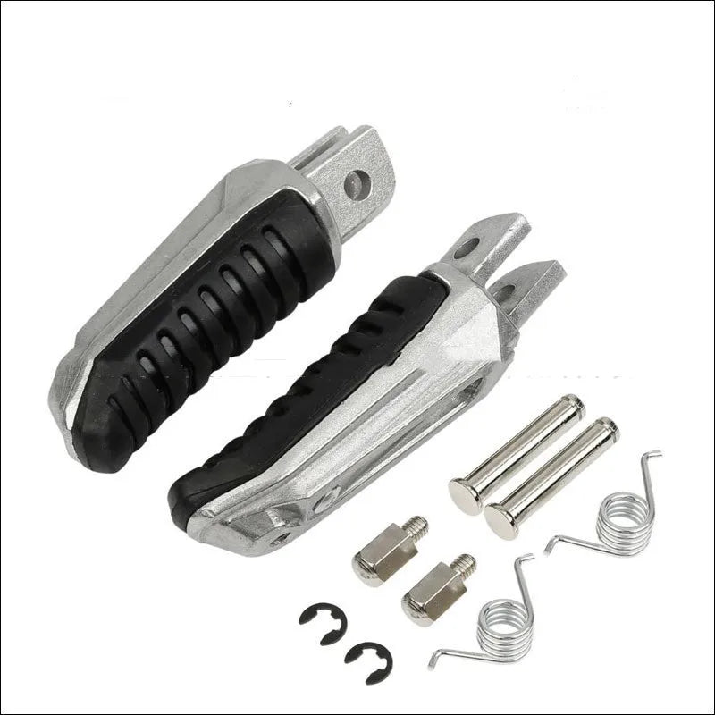 Black aluminium alloy motorcycle footpegs set for Suzuki Hayabusa GSX1300R V-Strom compatible models