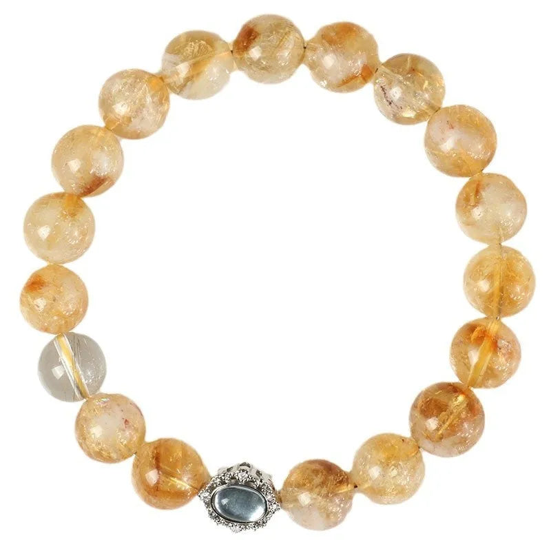 Citrine crystal bracelet with geometry design in 10mm size