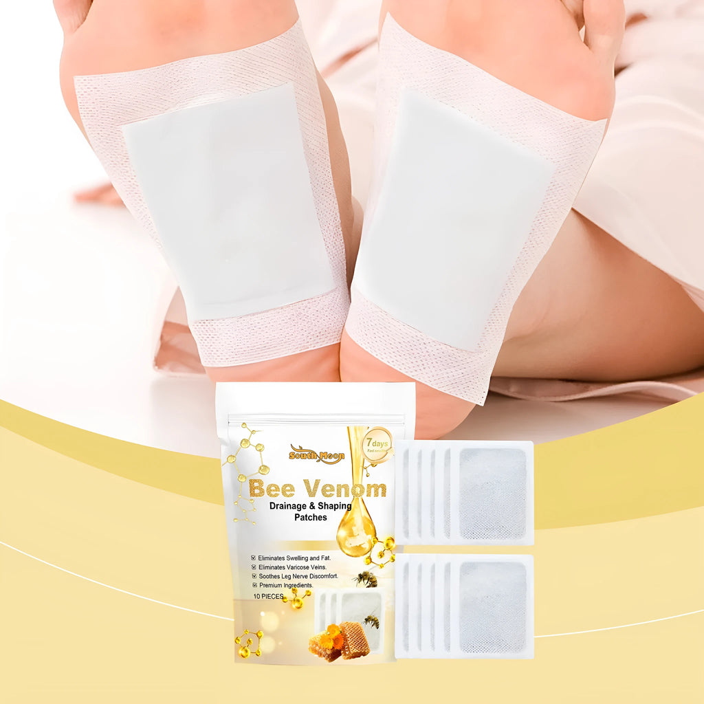 Pack of 10 slimming foot care patches with bee venom and mugwort ingredients