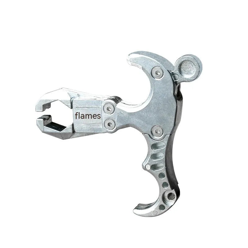 Zinc alloy archery release aid with two-axis harpoon clip mechanism