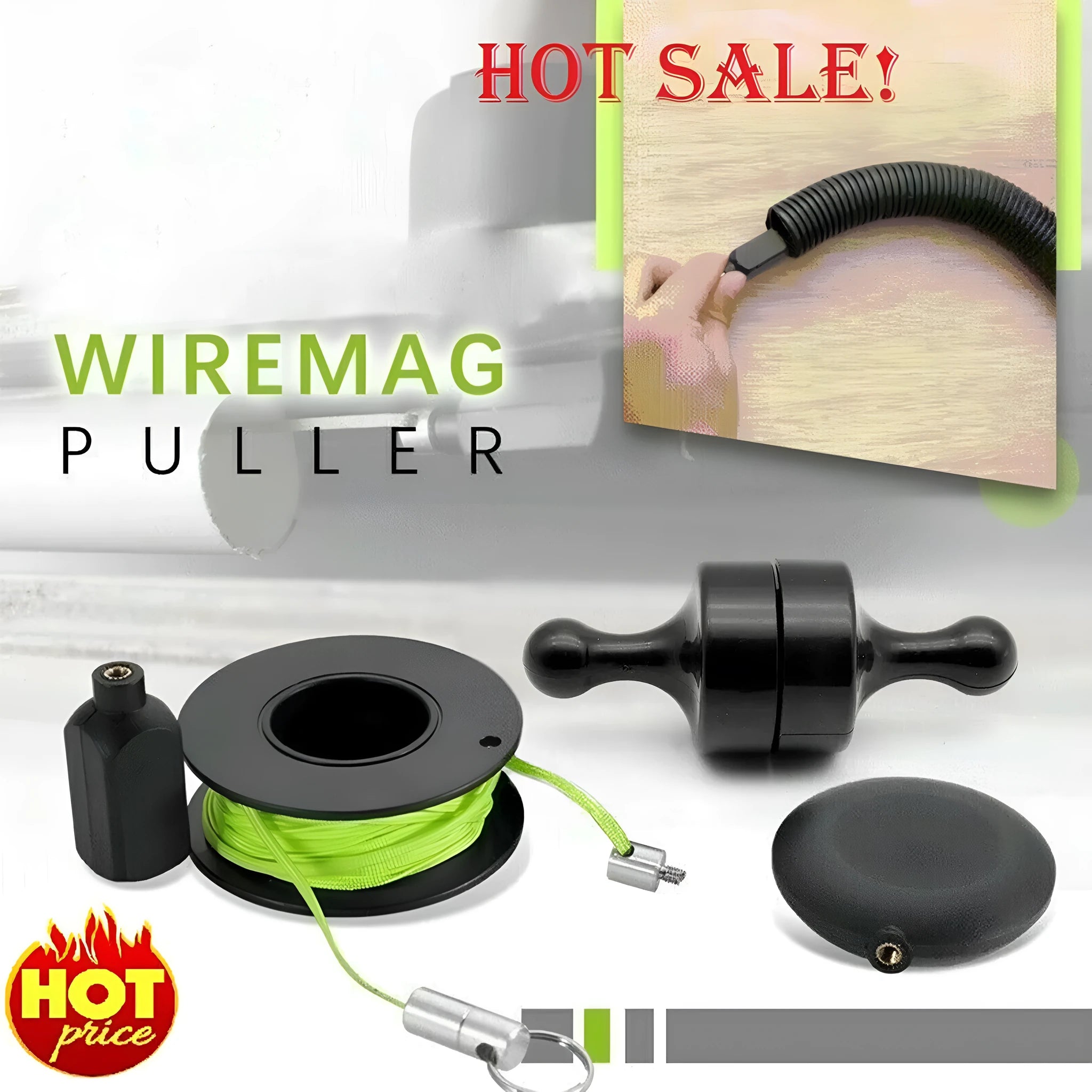 Magnetic nylon cable threader 10x5cm upgraded for wire pulling in concealed pipes
