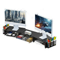 Double-station desktop monitor elevated rack in black, pink, or wooden colours