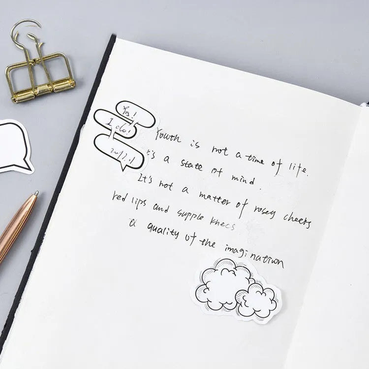 Momo Original black and white bubbles design boxed sticker set with 45 pieces for hand account book decoration