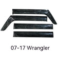 Jeep Wrangler car window rain visor set with 4 PVC pieces for weather protection
