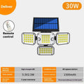 Solar-powered outdoor wall light with motion sensor in black ABS housing.