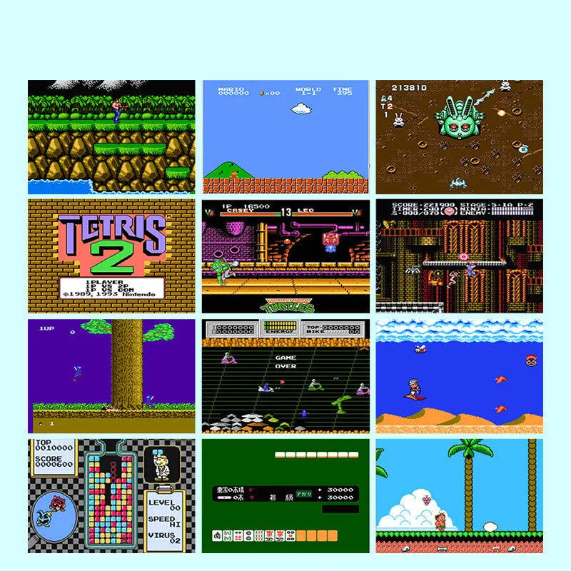 Mini handheld video game console with built-in 20 NES games, AV output, red colour, 85x45x15mm