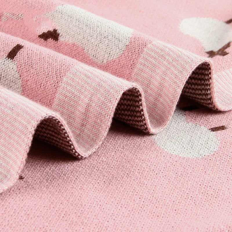 Cotton baby windproof blanket cover 100x80cm in pink or grey for pram, cot, and car seat use