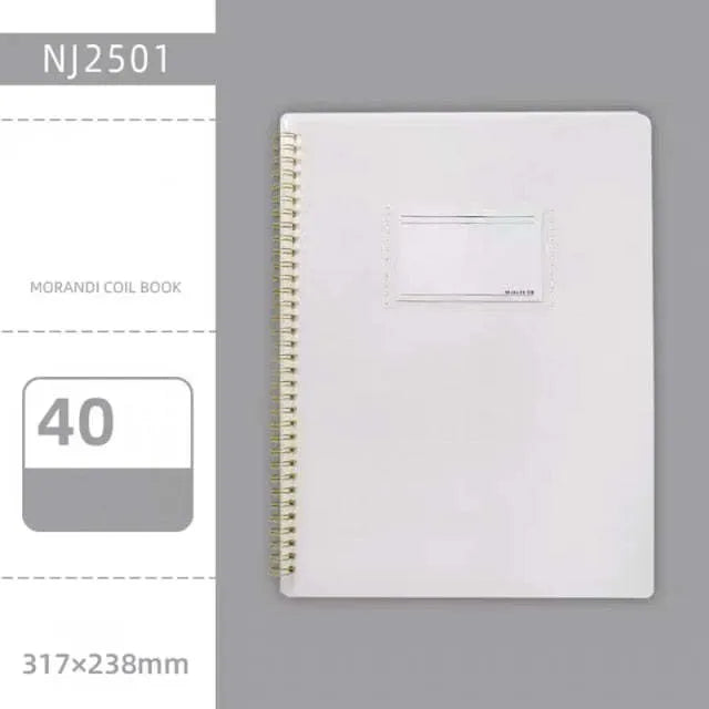 Morandi colour A4 coil file folder bag with 20 sheets, PP material, 31.7x23.8cm
