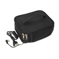 Black USB heating lunch thermal bag with Oxford cloth construction and power connection