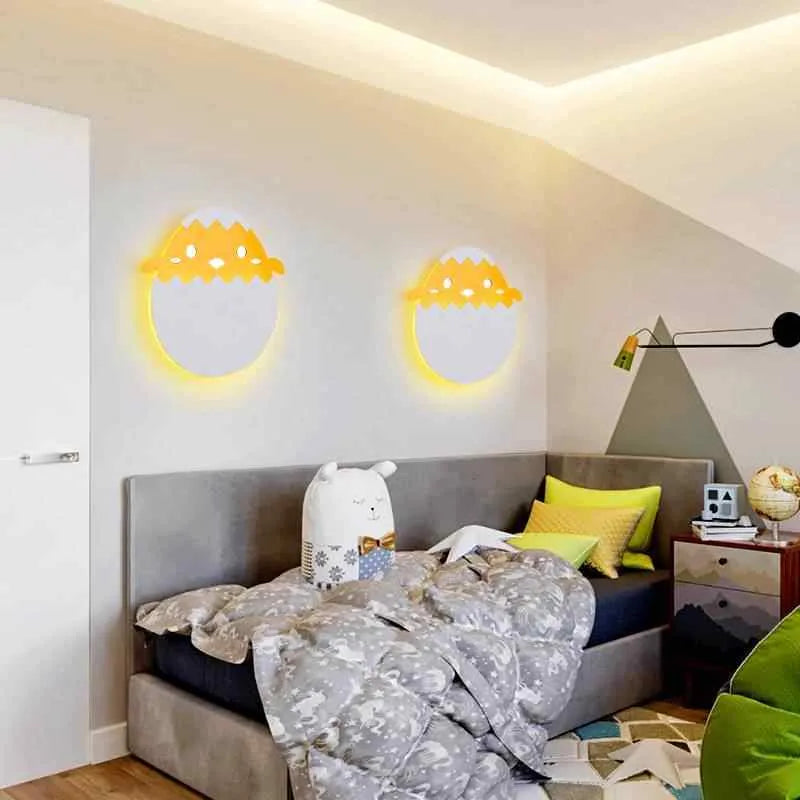 Children's wall lamp with dinosaur design, 25x19cm, wrought iron and acrylic, warm light