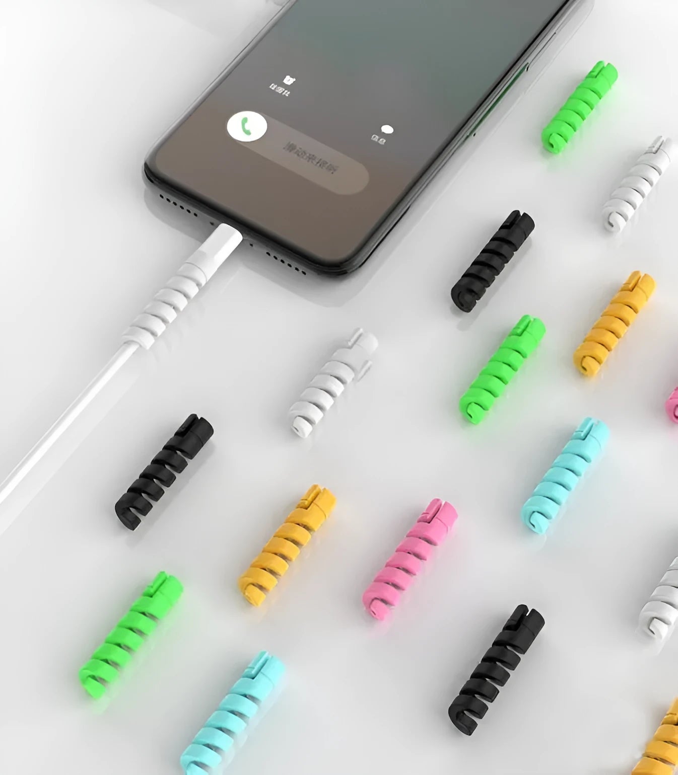 3.5cm plastic cable protector in assorted colours for charging cable strain relief.