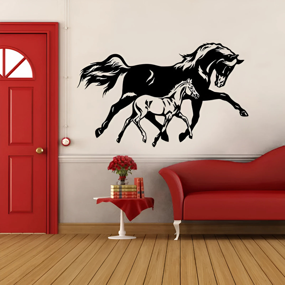 Self-adhesive body sticker for home decoration in style A on a clean wall