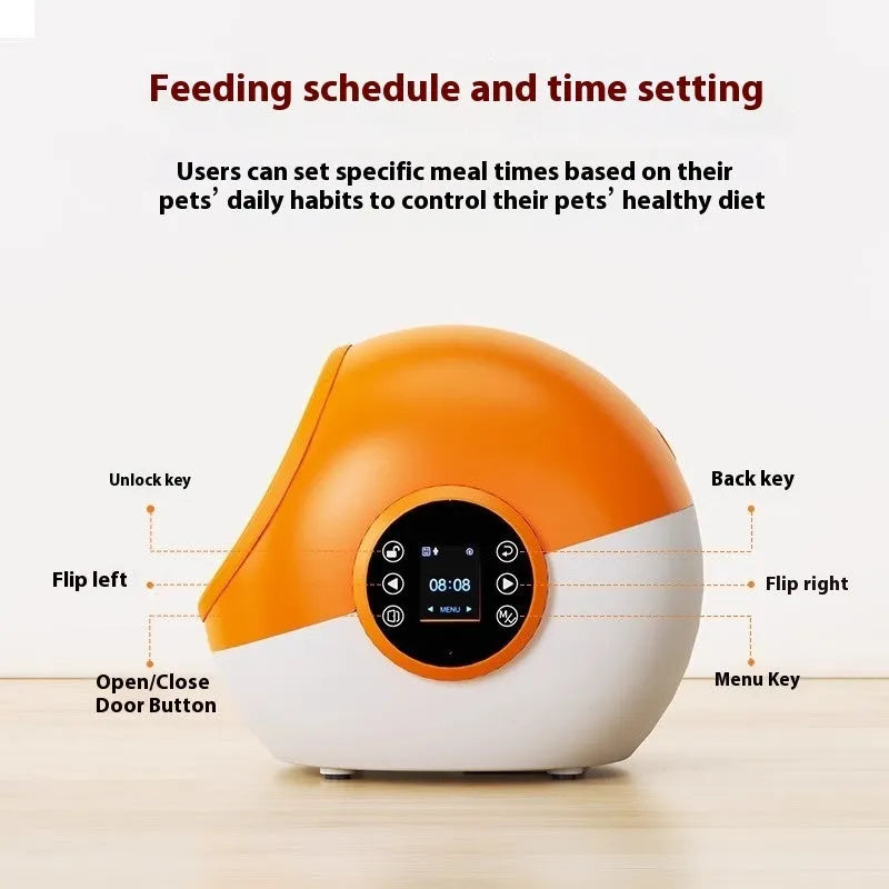 Pet anti-grab food chip identification multi-cat automatic plastic feeder with UK plug