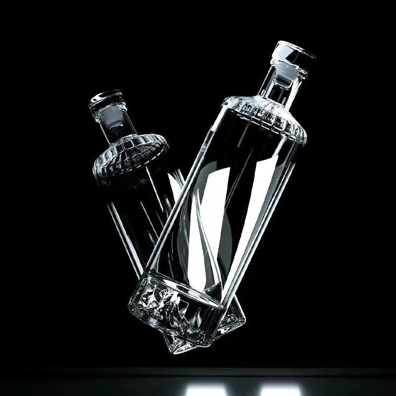 500ml thickened crystal glass wine bottle transparent colour empty