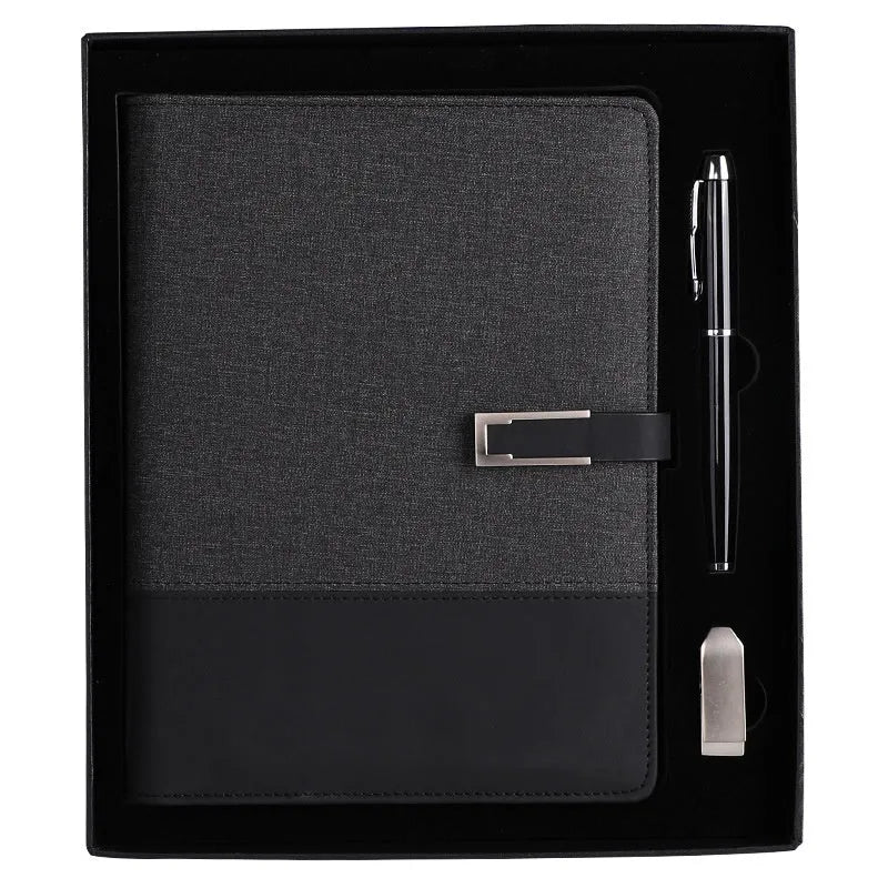 A5 notebook with soft PU leather cover in business brown colour option showing thickening design